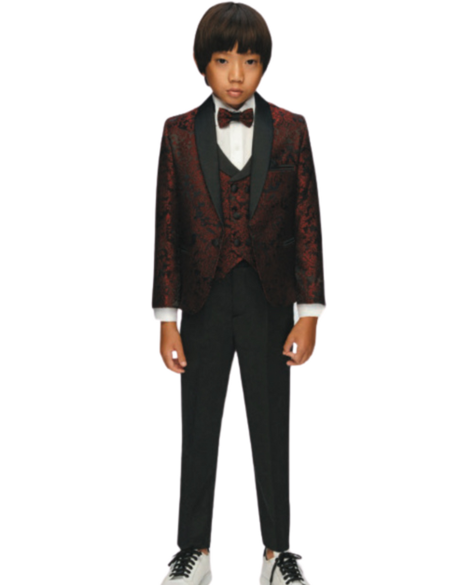 BOYS PATTERN 5 PIECE SUIT 6-10YRS