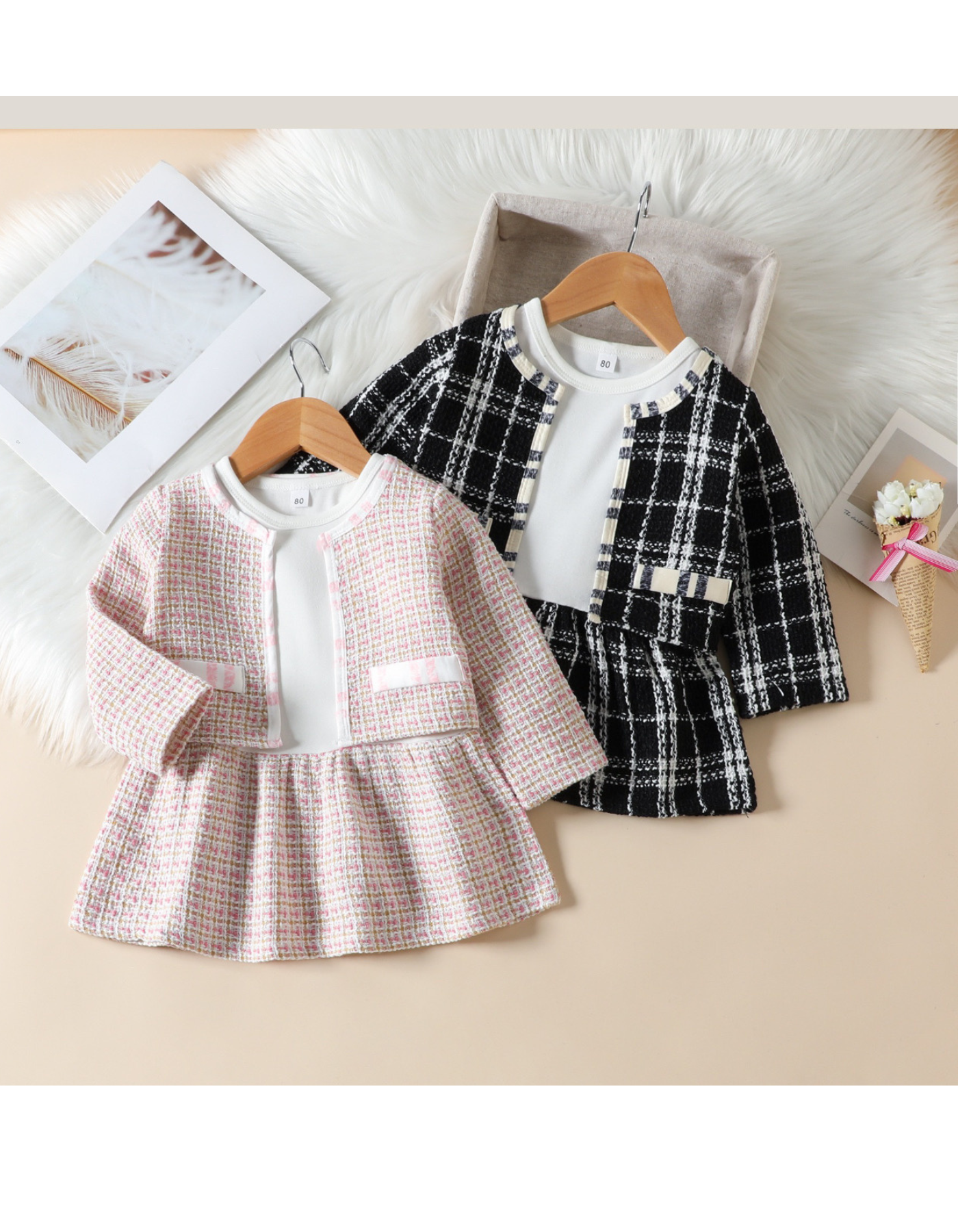 AYLA CHECKERED DRESS SET