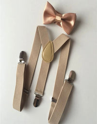 beige kids suspenders 