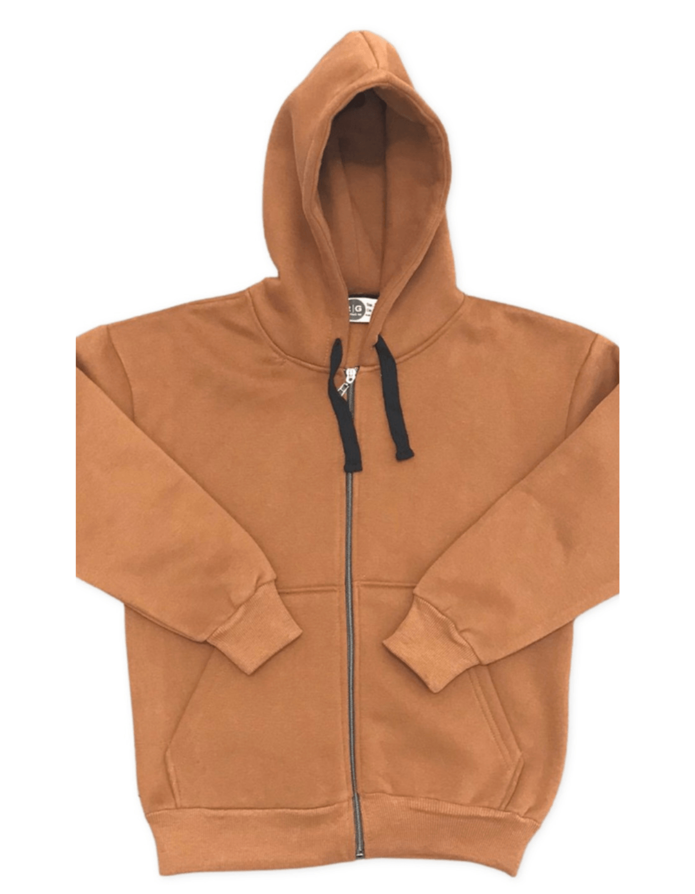 Burnt orange unisex cozy drawstring jacket