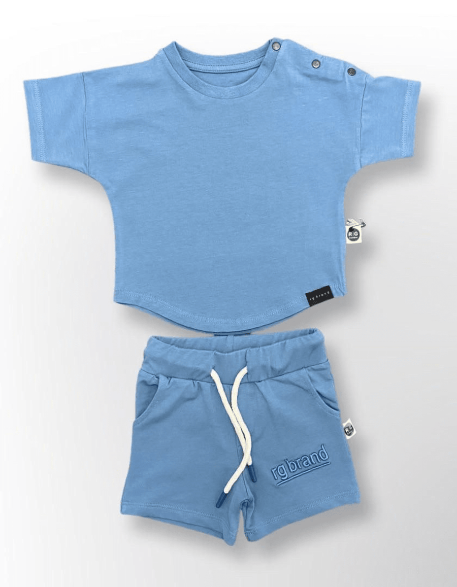 blue shirt and short set infinity fashion